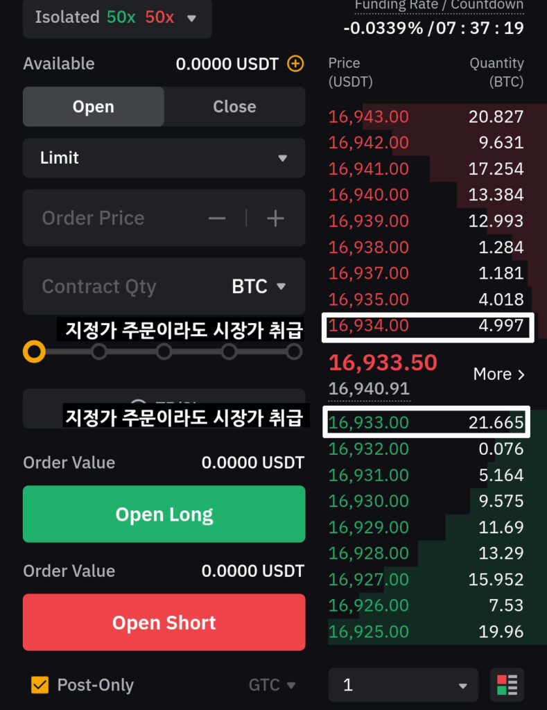 비트코인 선물거래소 지정가 주의