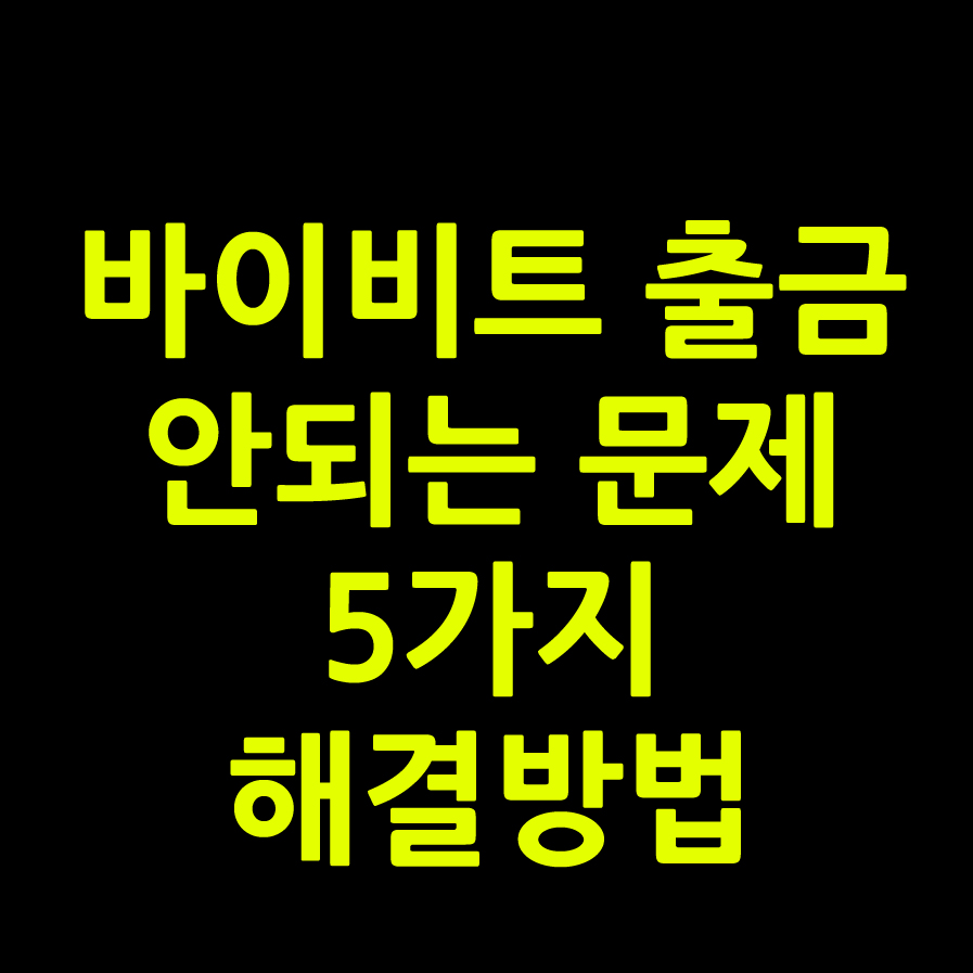 바이비트 출금 안됨