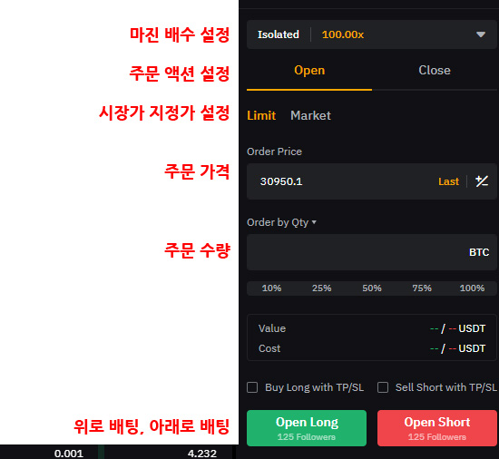 바이비트 선물거래 방법 주문하기