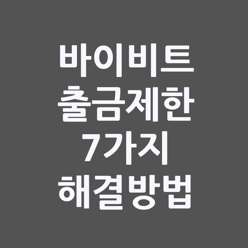 바이비트 출금제한