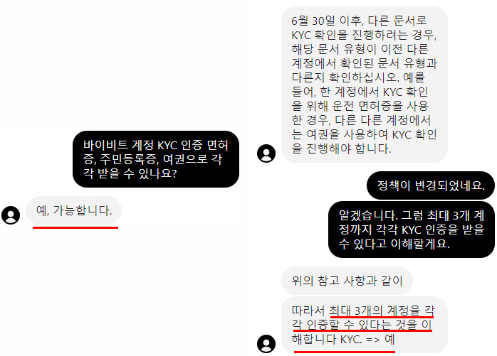 바이비트 KYC 인증 3개