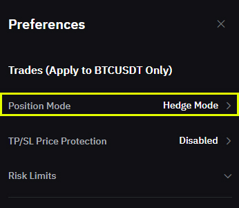 BYBIT POSITION MODE