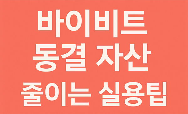 동결 자산 줄이는 실용 팁 설명